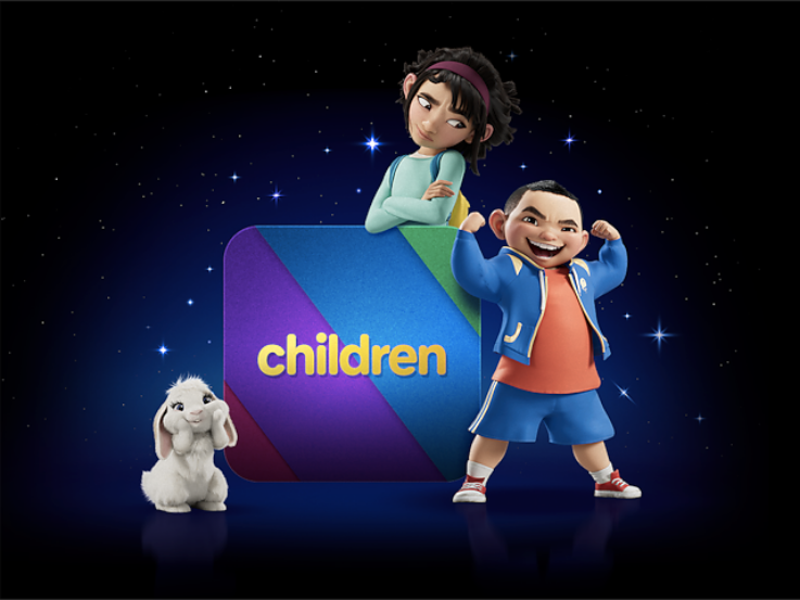 Children enjoying streaming content